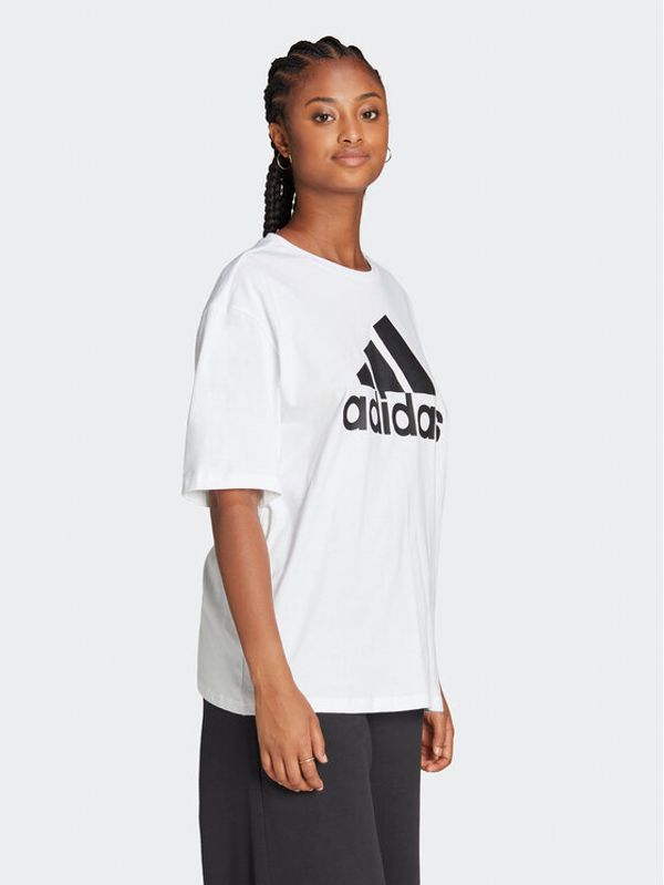 adidas adidas T-shirt Essentials Big Logo Boyfriend T-Shirt HR4930 Bijela Loose Fit