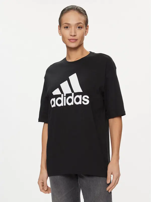 Adidas adidas T-shirt Essentials Big Logo Boyfriend T-Shirt HR4931 Crna Loose Fit
