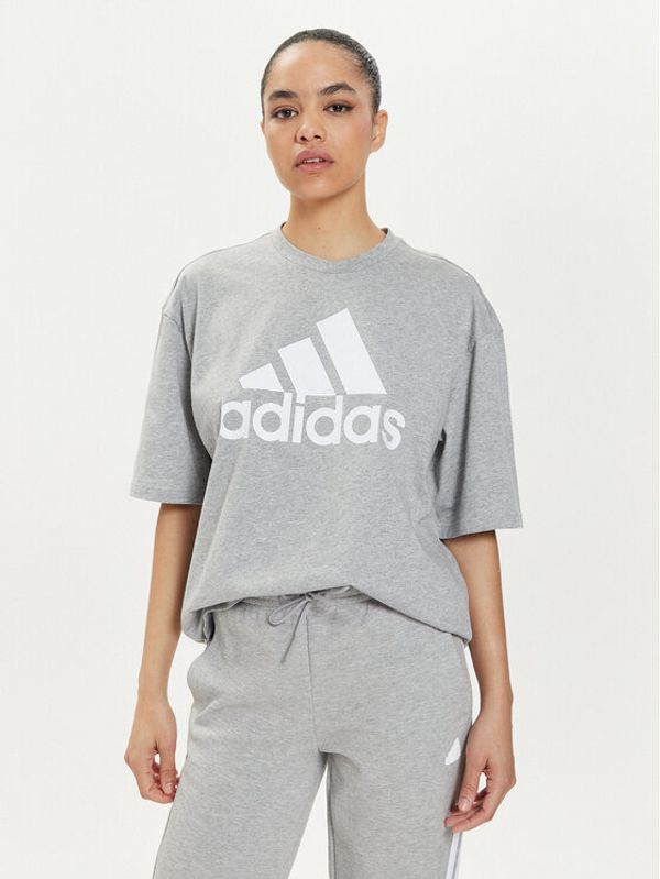 adidas adidas T-shirt Essentials Big Logo IL3322 Siva Loose Fit