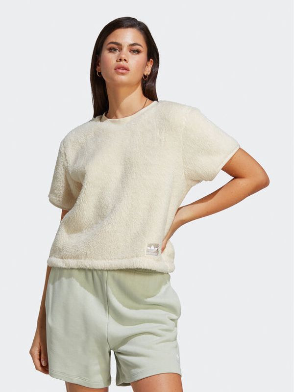 adidas adidas T-shirt Essentials+ Fluffy IC2257 Écru Loose Fit