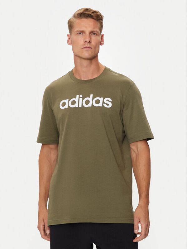 adidas adidas T-shirt Essentials Linear Logo IC9280 Zelena Regular Fit