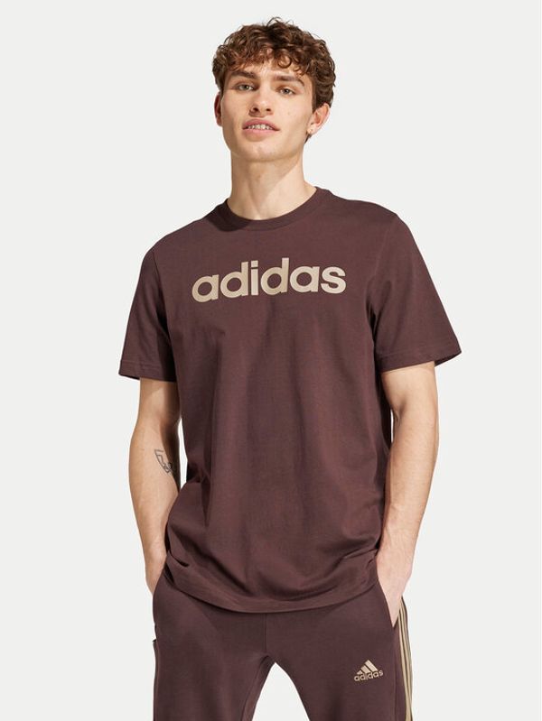 adidas adidas T-shirt Essentials Linear Logo IZ4768 Smeđa Regular Fit
