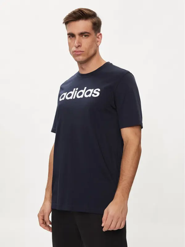 Adidas adidas T-shirt Essentials Single Jersey Linear Embroidered Logo T-Shirt IC9275 Plava Regular Fit