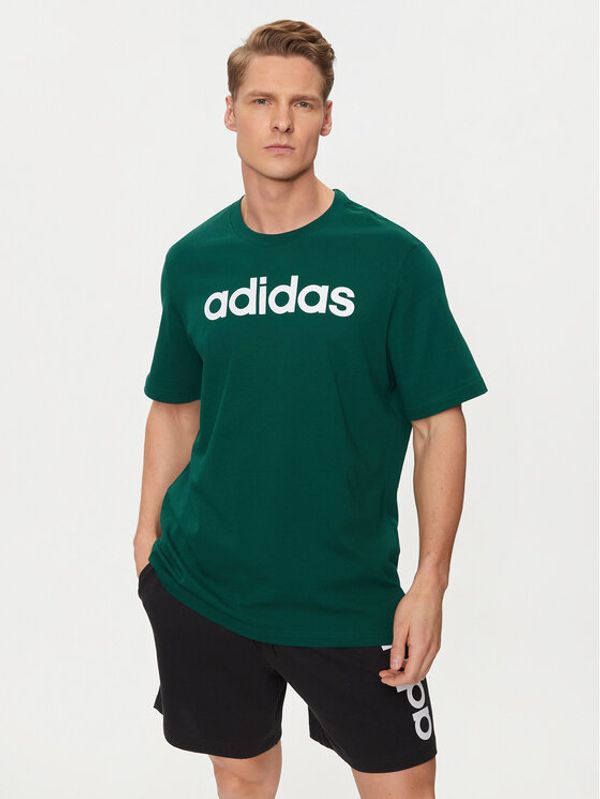 adidas adidas T-shirt Essentials Single Jersey Linear Embroidered Logo T-Shirt IJ8658 Zelena Regular Fit