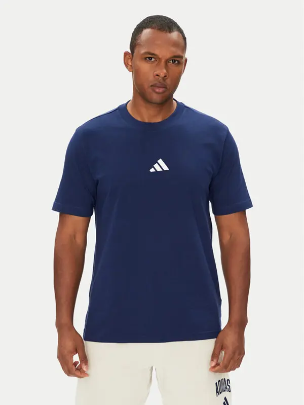 Adidas adidas T-shirt Essentials Small Logo JF1093 Tamnoplava Regular Fit