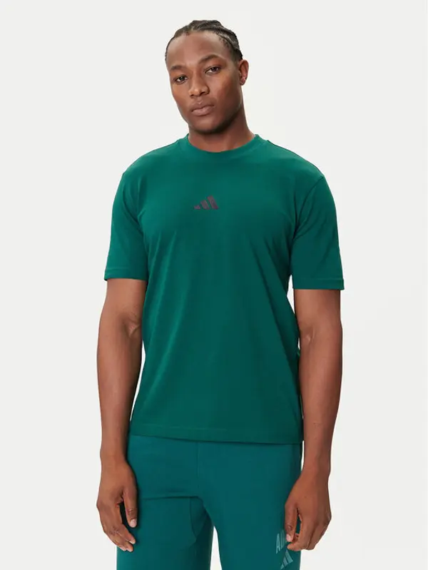 Adidas adidas T-shirt Essentials Small Logo JF1096 Zelena Regular Fit