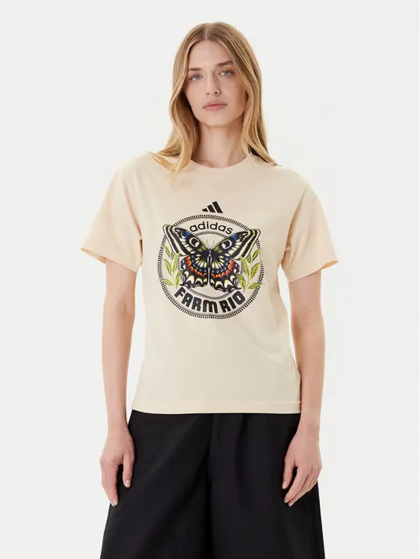 Adidas adidas T-shirt FARM Graphic JL8614 Bež Regular Fit