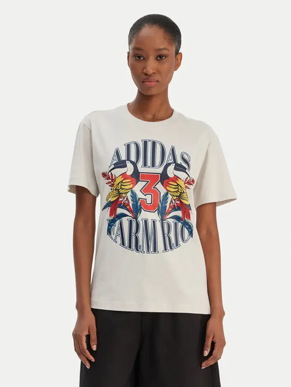 Adidas adidas T-shirt Farm Rio Graphic KD4641 Écru Regular Fit