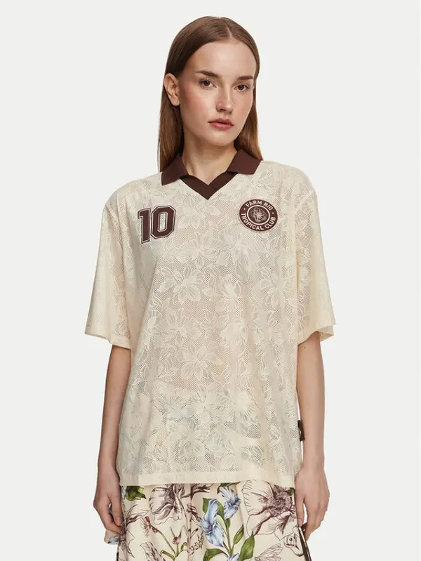 Adidas adidas T-shirt Farm Rio KR0239 Svijetlo bež Loose Fit
