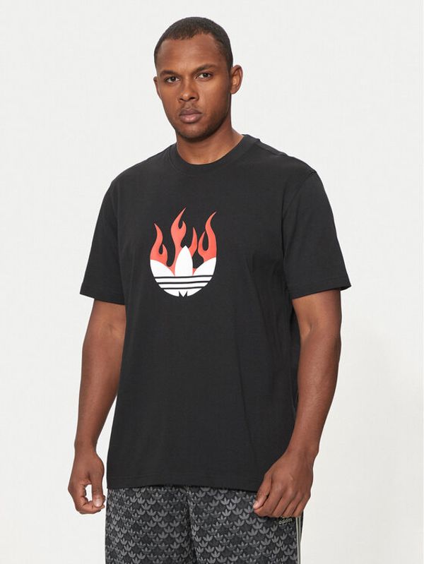 adidas adidas T-shirt Flames Logo IS0178 Crna Loose Fit