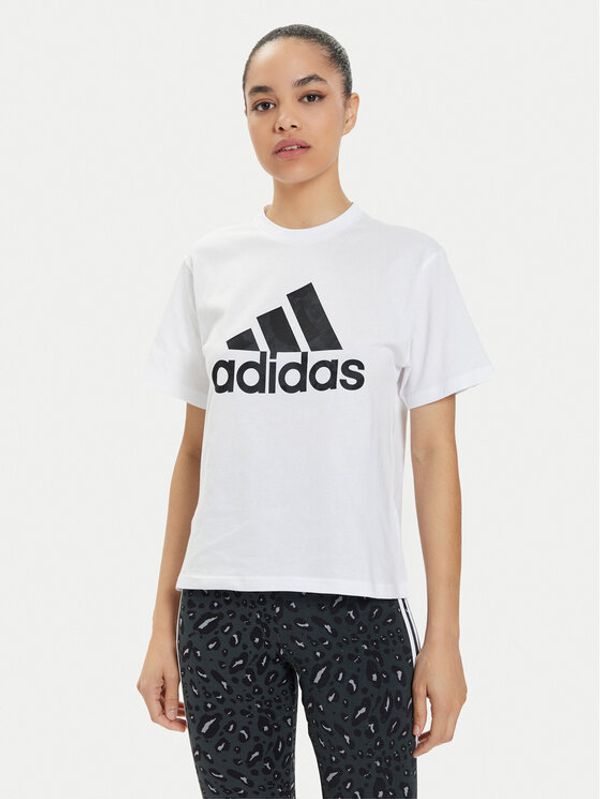 adidas adidas T-shirt Floral Graphic Big Logo IN7314 Bijela Regular Fit