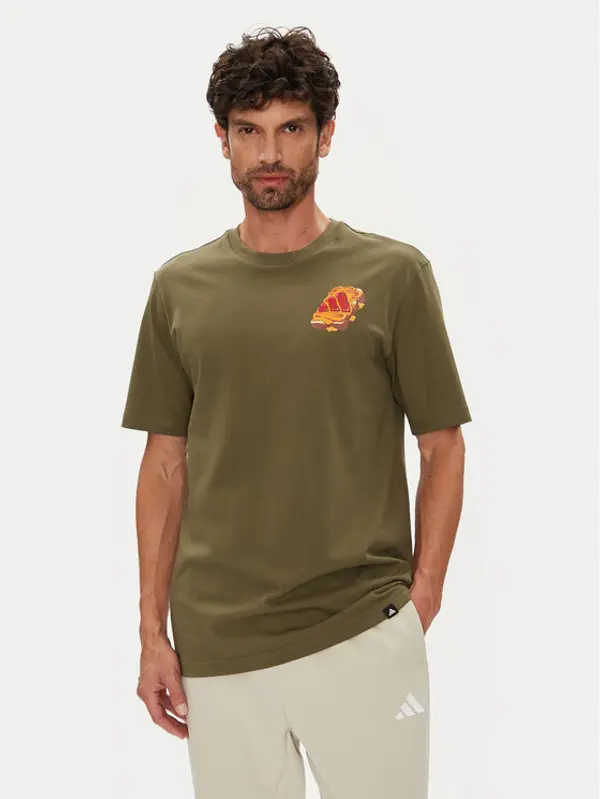 Adidas adidas T-shirt Food Peanut Butter & Jelly Graphic JW4342 Kaki Regular Fit