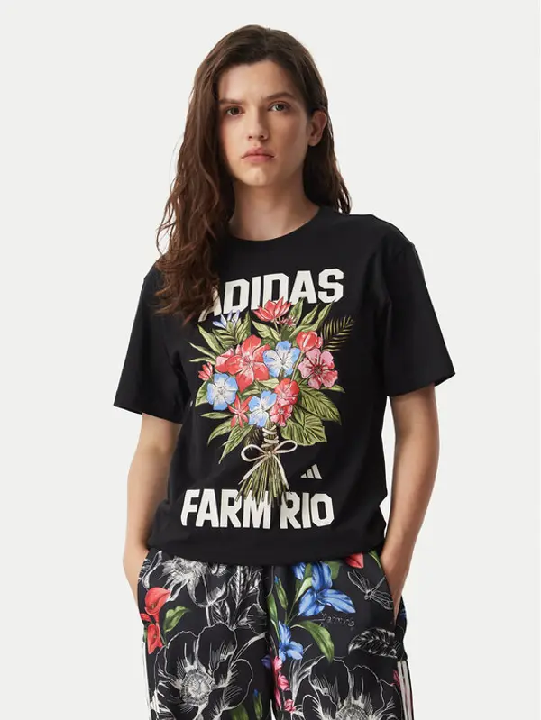 Adidas adidas T-shirt Fram Rio Graphic KR02801 Crna Regular Fit