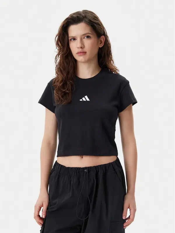 Adidas adidas T-shirt Future Icons Small Logo Baby JE4000 Crna Slim Fit