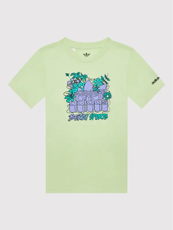 Adidas adidas T-shirt Graphic Stoked Beach HF7434 Žuta Regular Fit