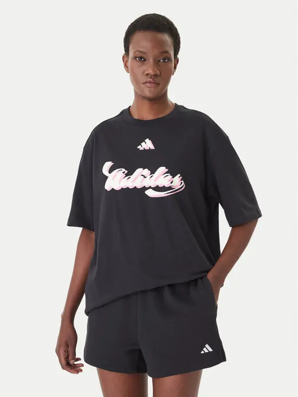 Adidas adidas T-shirt House Of Tiro Graphic KB7170 Crna Oversize