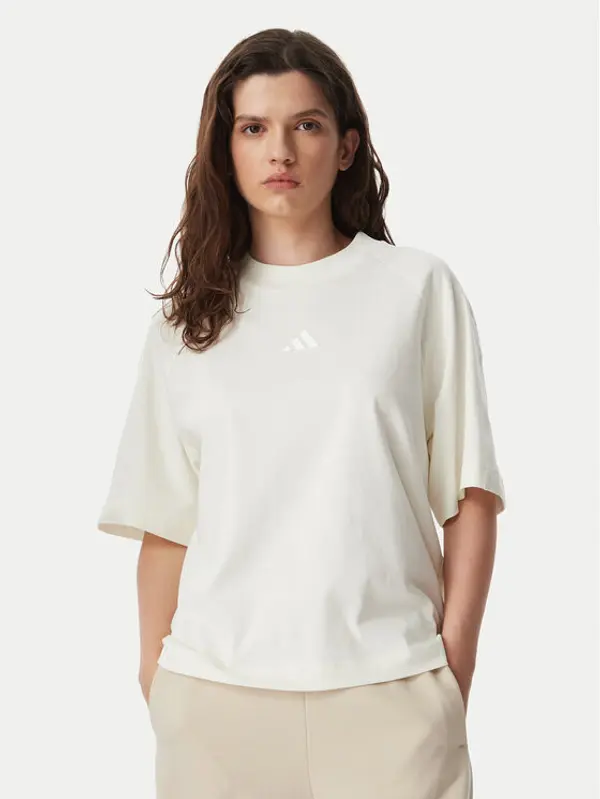 Adidas adidas T-shirt Kit Small Logo KT0297 Krem Regular Fit
