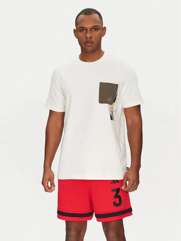 Adidas adidas T-shirt Lens Elevated Pocket Graphic JJ3928 Bijela Loose Fit