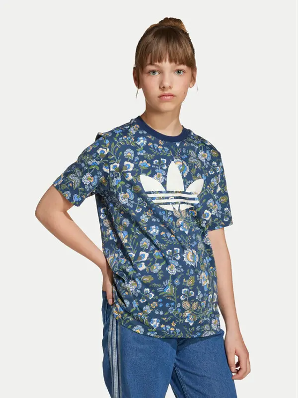 Adidas adidas T-shirt Liberty London JV7818 Tamnoplava Loose Fit