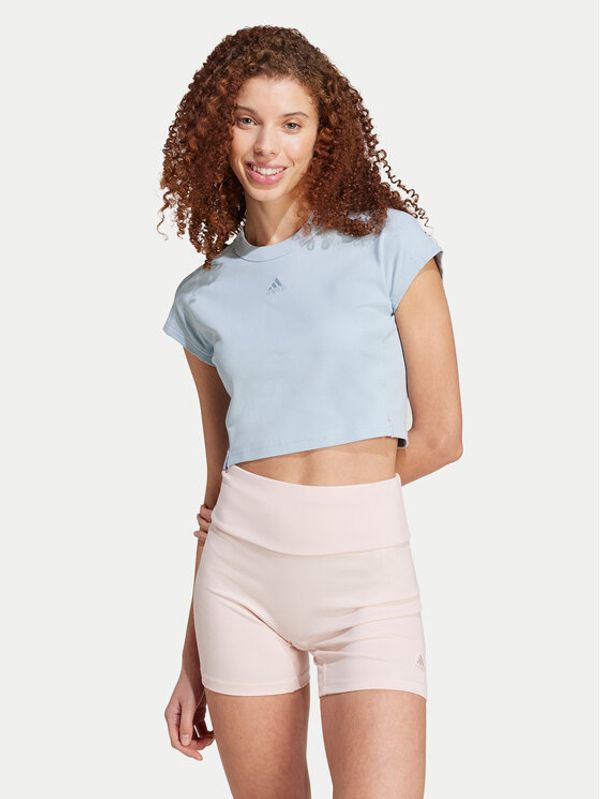 adidas adidas T-shirt Lounge IY6744 Svijetloplava Slim Fit