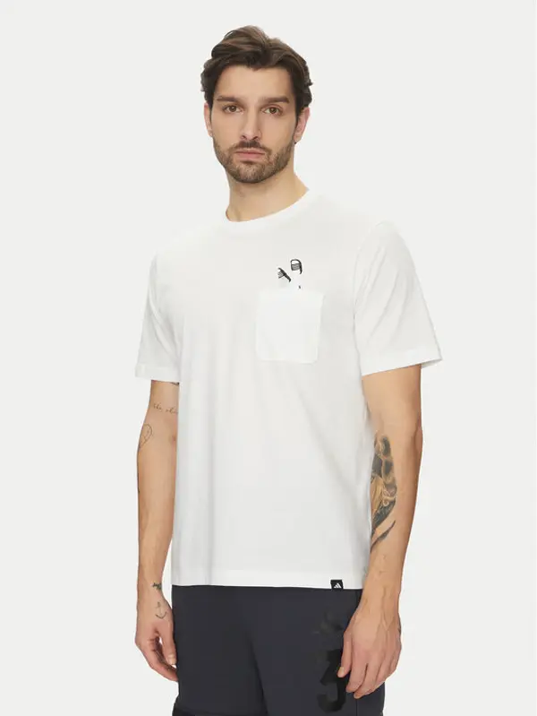 Adidas adidas T-shirt Lounge Slides Graphic Pocket JC5282 Bijela Regular Fit