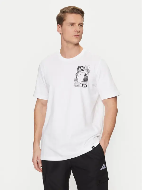 Adidas adidas T-shirt Messi Icon Graphic JJ1414 Bijela Regular Fit