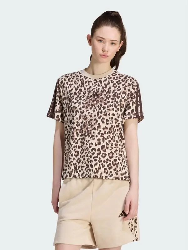 Adidas adidas T-shirt Seasonal Essentials Animal Print KH1549 Bež Regular Fit