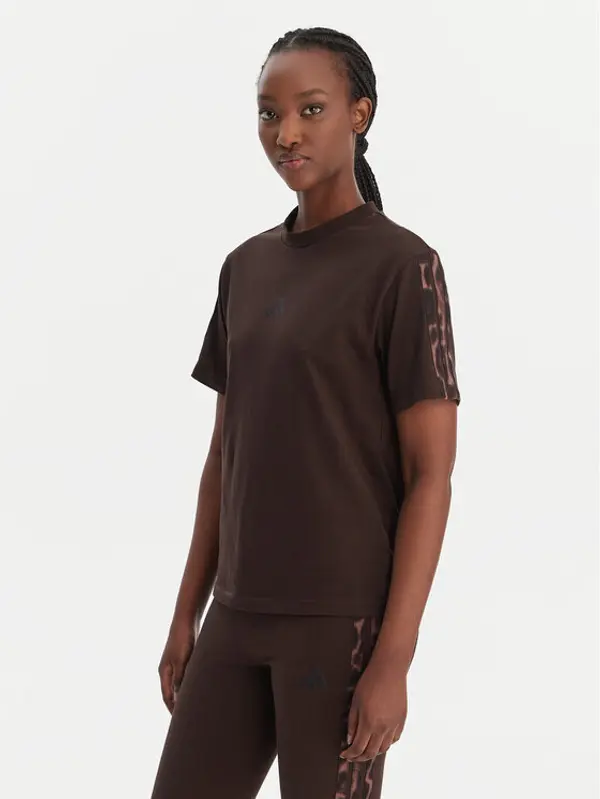 Adidas adidas T-shirt Seasonal Essentials Leopard Print KE8830 Smeđa Regular Fit