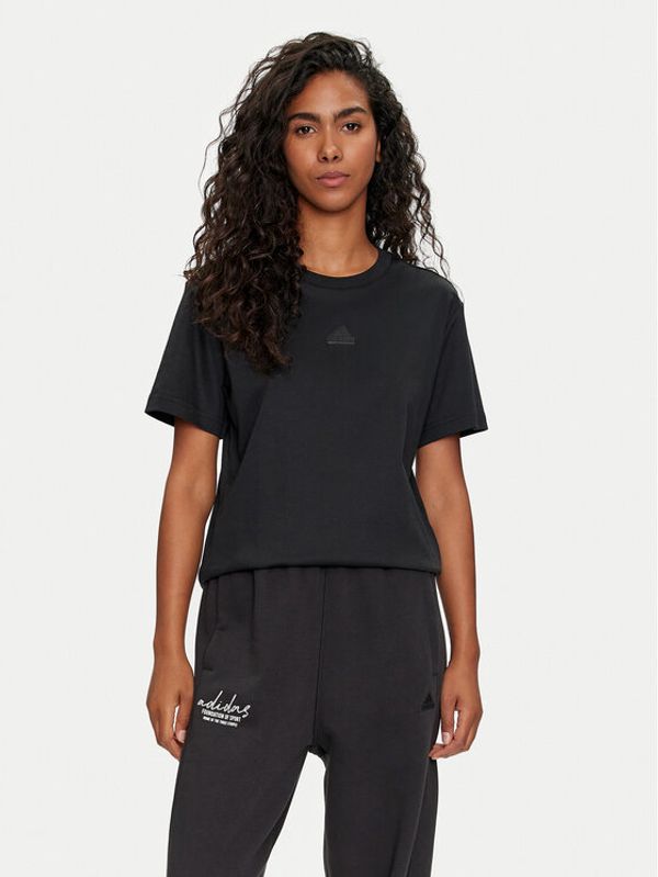 adidas adidas T-shirt Signature Graphic Print IY1463 Crna Loose Fit