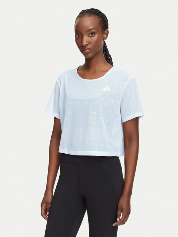 Adidas adidas T-shirt Strength Essentials Workout Boxy Mesh KT3828 Bijela Relaxed Fit