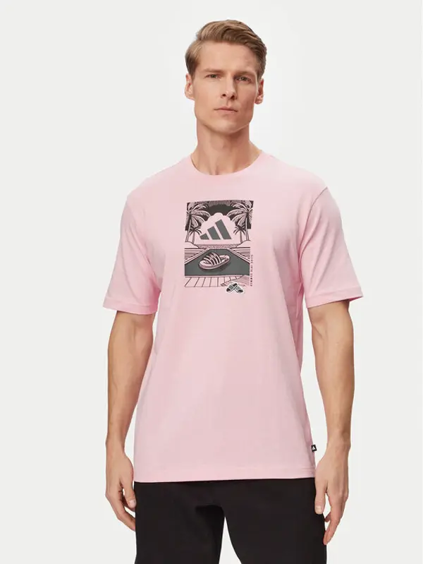 Adidas adidas T-shirt Summer Slides Graphic KG5393 Ružičasta Regular Fit