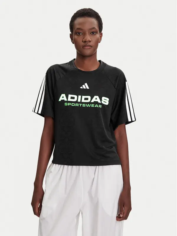 Adidas adidas T-shirt Tiro x Common Goal Jacquard JL9212 Crna Loose Fit