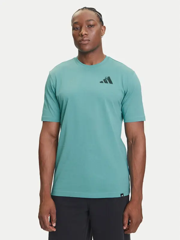 Adidas adidas T-shirt Yay Sports Verbiage Graphic JY1830 Tirkizna Regular Fit