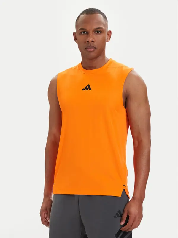 Adidas adidas Tehnička majica D4T PrimeLift 3 Stripes KD0374 Narančasta Slim Fit