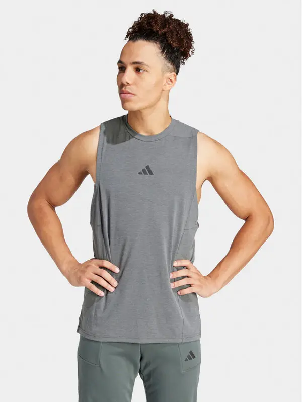 Adidas adidas Tehnička majica Designed for Training IS3819 Siva Regular Fit
