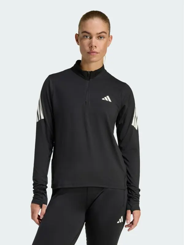 Adidas adidas Tehnička majica dugih rukava Iconic Running JZ5149 Crna Regular Fit