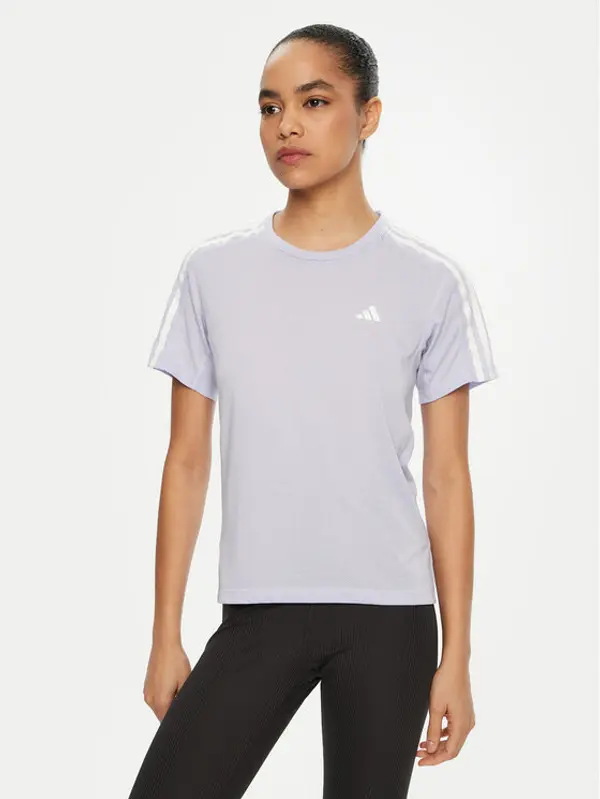 Adidas adidas Tehnička majica Own the Run 3-Stripes JD2276 Ljubičasta Regular Fit