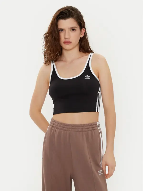 Adidas adidas Top adicolor 3-Stripes JD4612 Crna Slim Fit