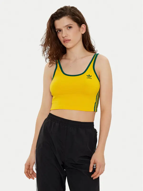 Adidas adidas Top adicolor 3-Stripes JP2291 Žuta Slim Fit