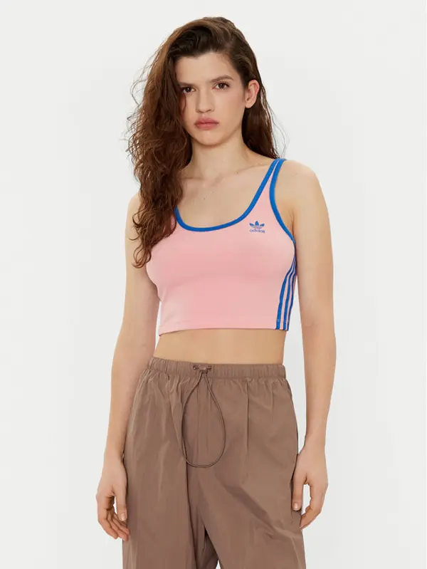 Adidas adidas Top adicolor 3-Stripes JP2293 Ružičasta Slim Fit