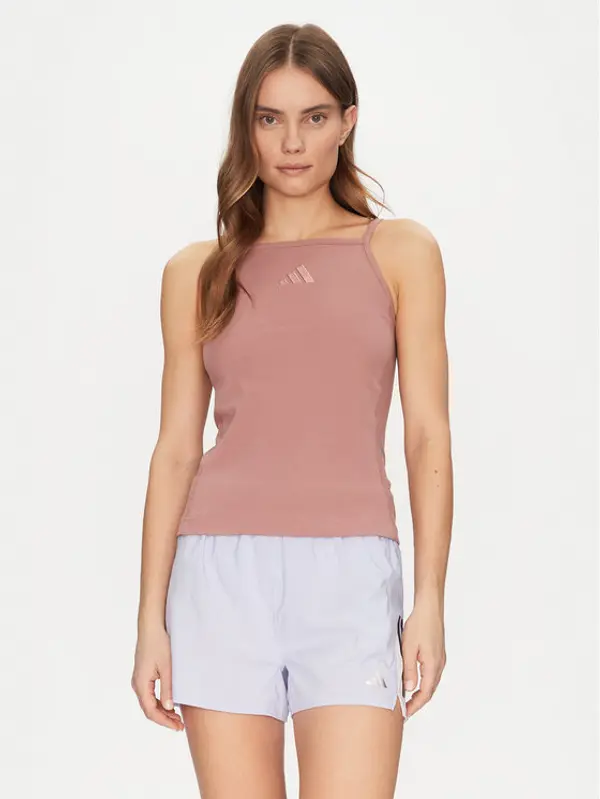 Adidas adidas Top ALL SZN Rib JJ1222 Ružičasta Slim Fit