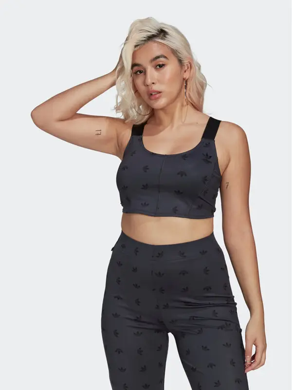 Adidas adidas Top Allover Print Corset HL9159 Siva Slim Fit