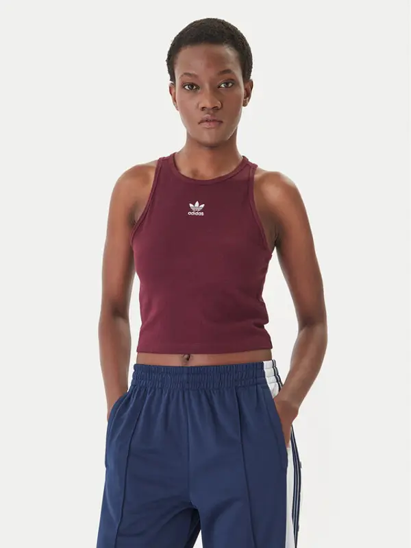 Adidas adidas Top Essentials KD3824 Tamnocrvena Slim Fit