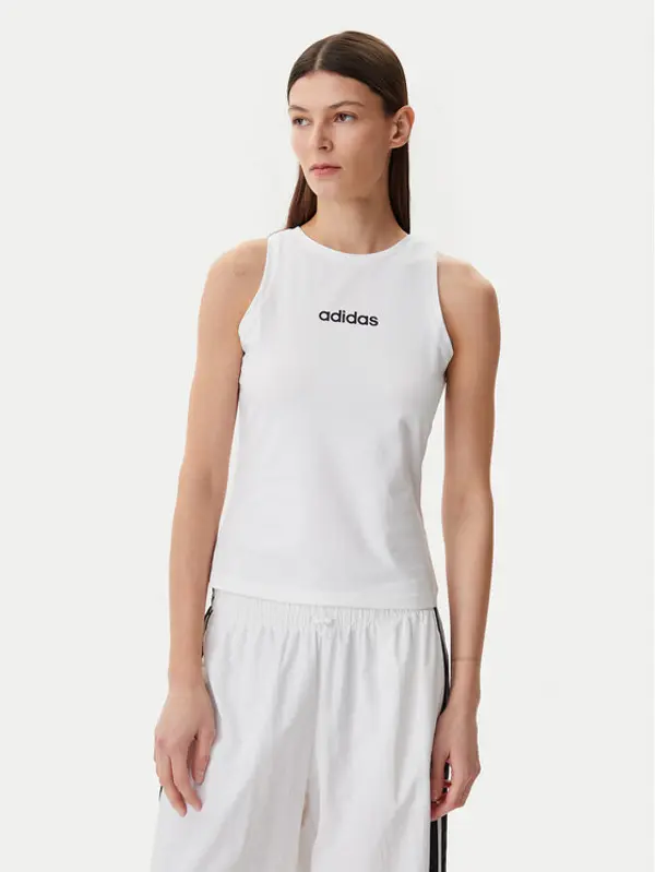 Adidas adidas Top Essentials Linear JC5799 Bijela Slim Fit