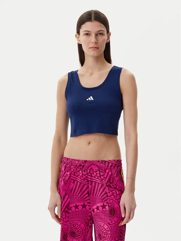 Adidas adidas Top Essentials Small Logo JC5939 Tamnoplava Slim Fit