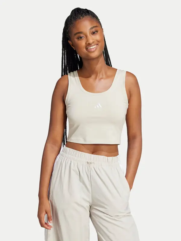 Adidas adidas Top Essentials Small Logo JD0561 Bež Slim Fit