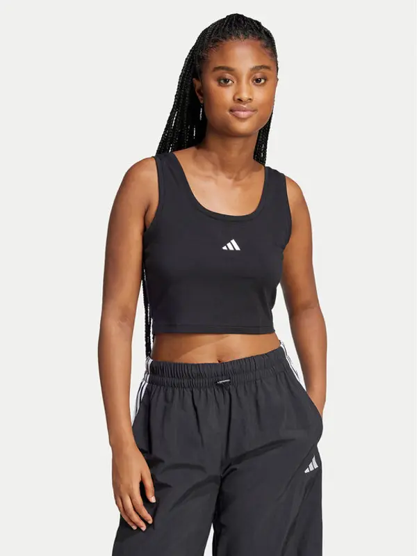 Adidas adidas Top Essentials Small Logo JE1321 Crna Slim Fit