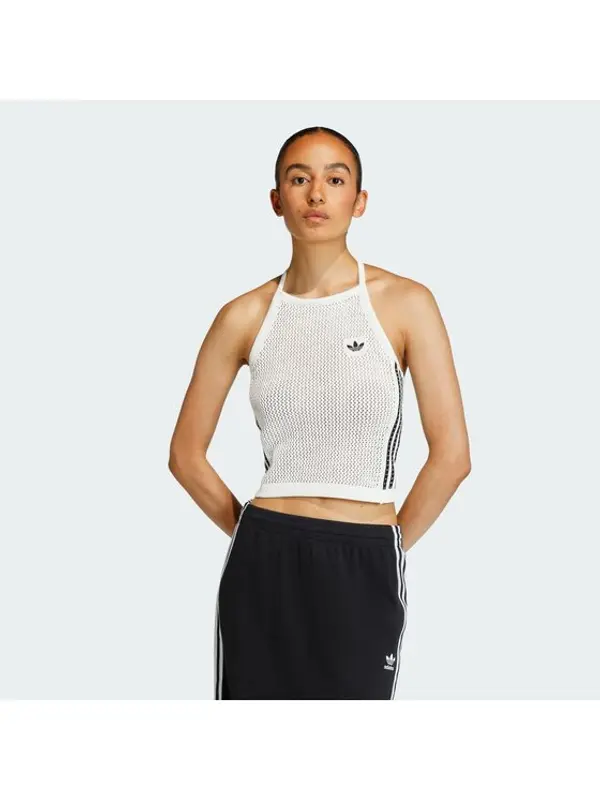 Adidas adidas Top Knitted Crochet KC6485 Bijela Slim Fit