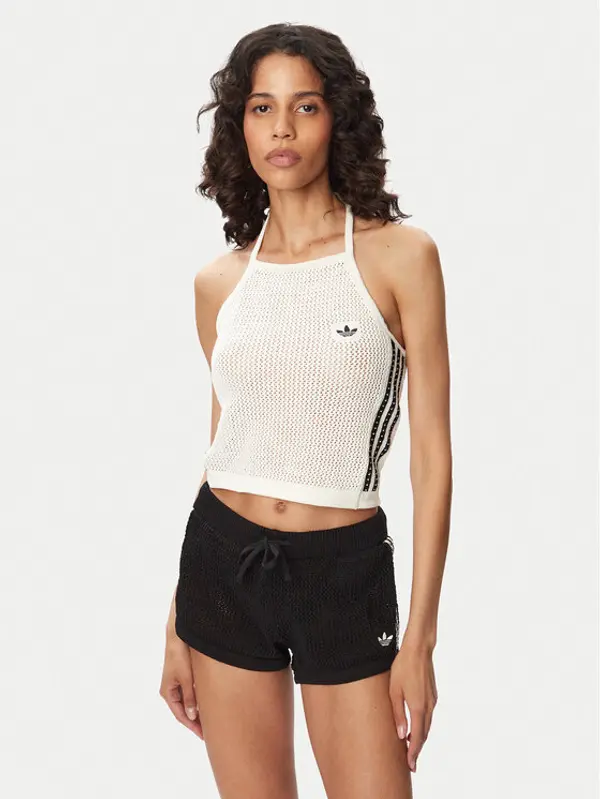 Adidas adidas Top Knitted Crochet KC6485 Bijela Slim Fit