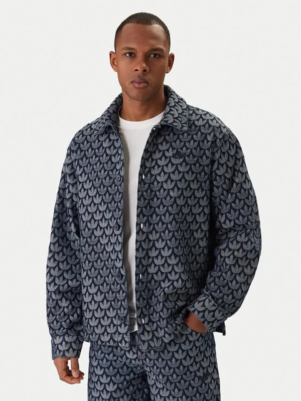Adidas adidas traper košulja Monogram KD0397 Plava Loose Fit